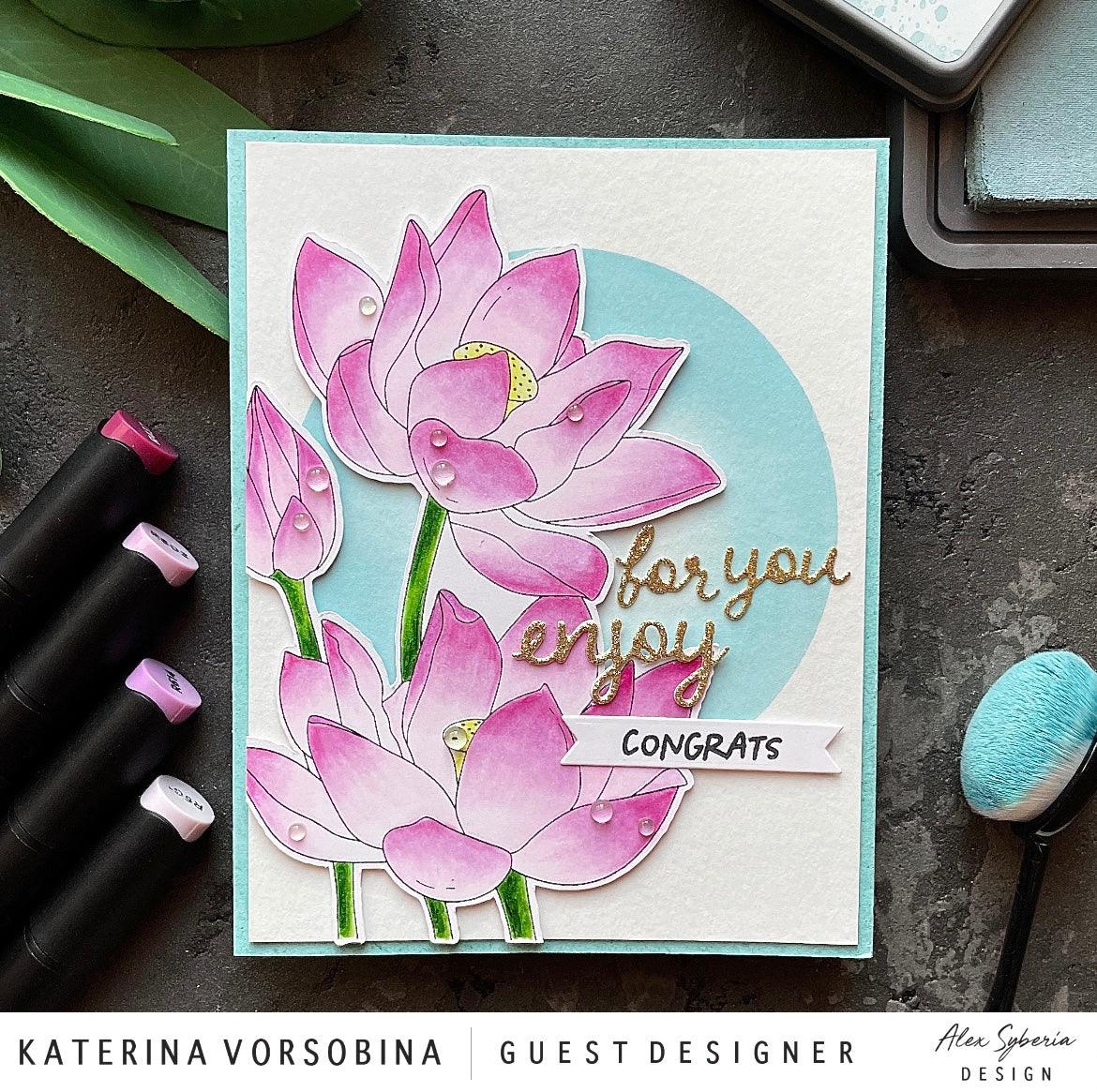 Lotus Digital Stamp - Alex Syberia Designs