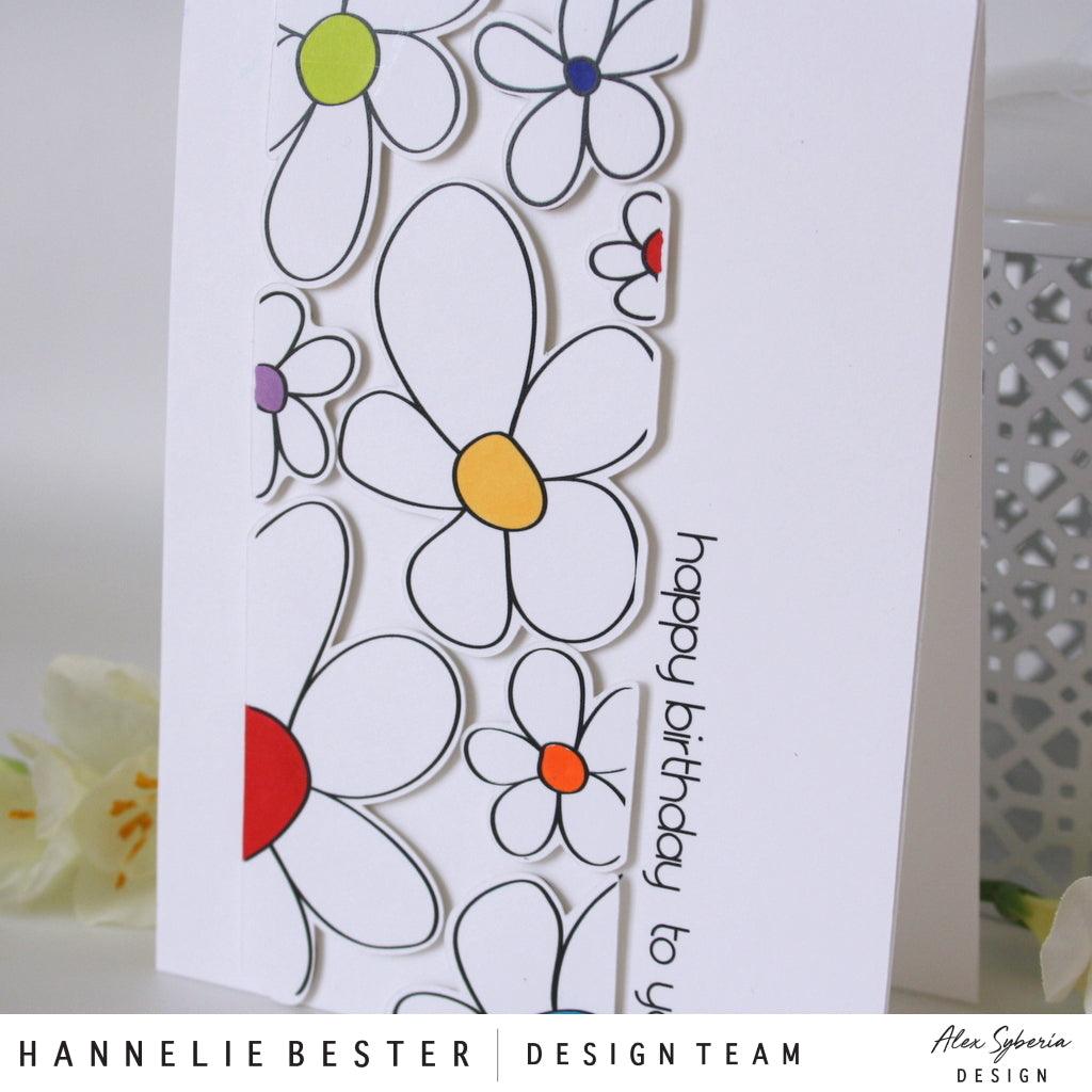 Happy Flowers Slimline Card Panel - Alex Syberia Designs