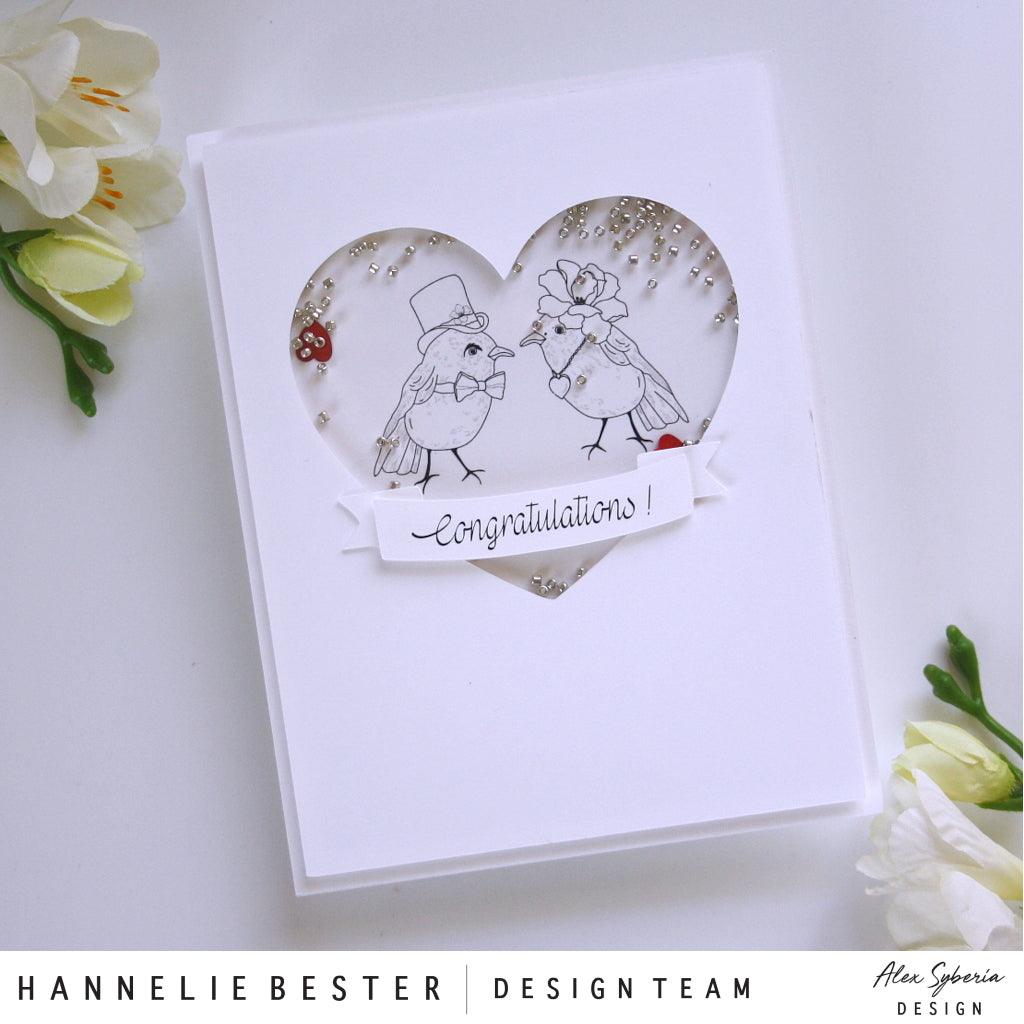 Bird Wedding Digital Stamp - alexsyberiadesigns