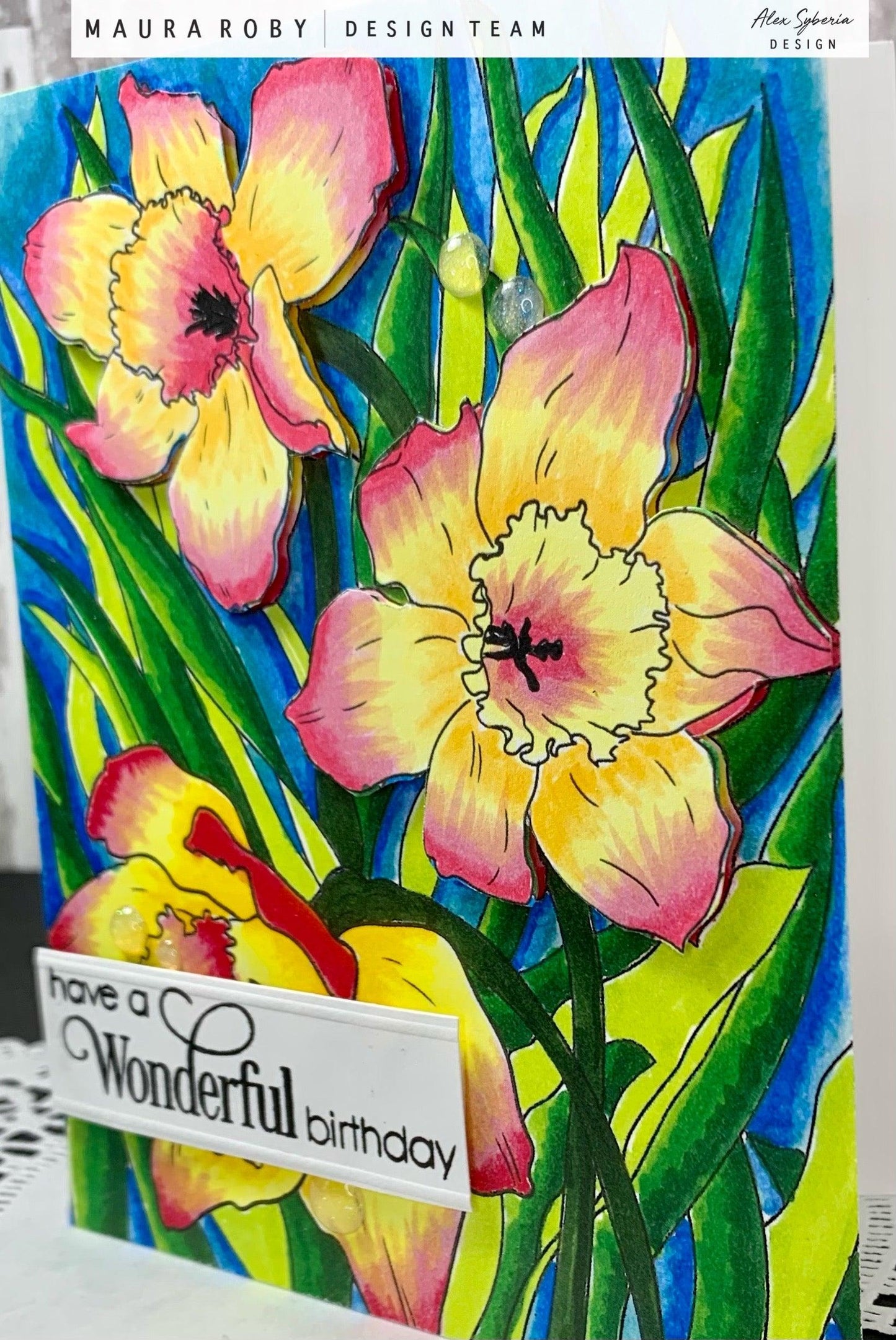 Daffodils Digital Stamp - alexsyberiadesigns