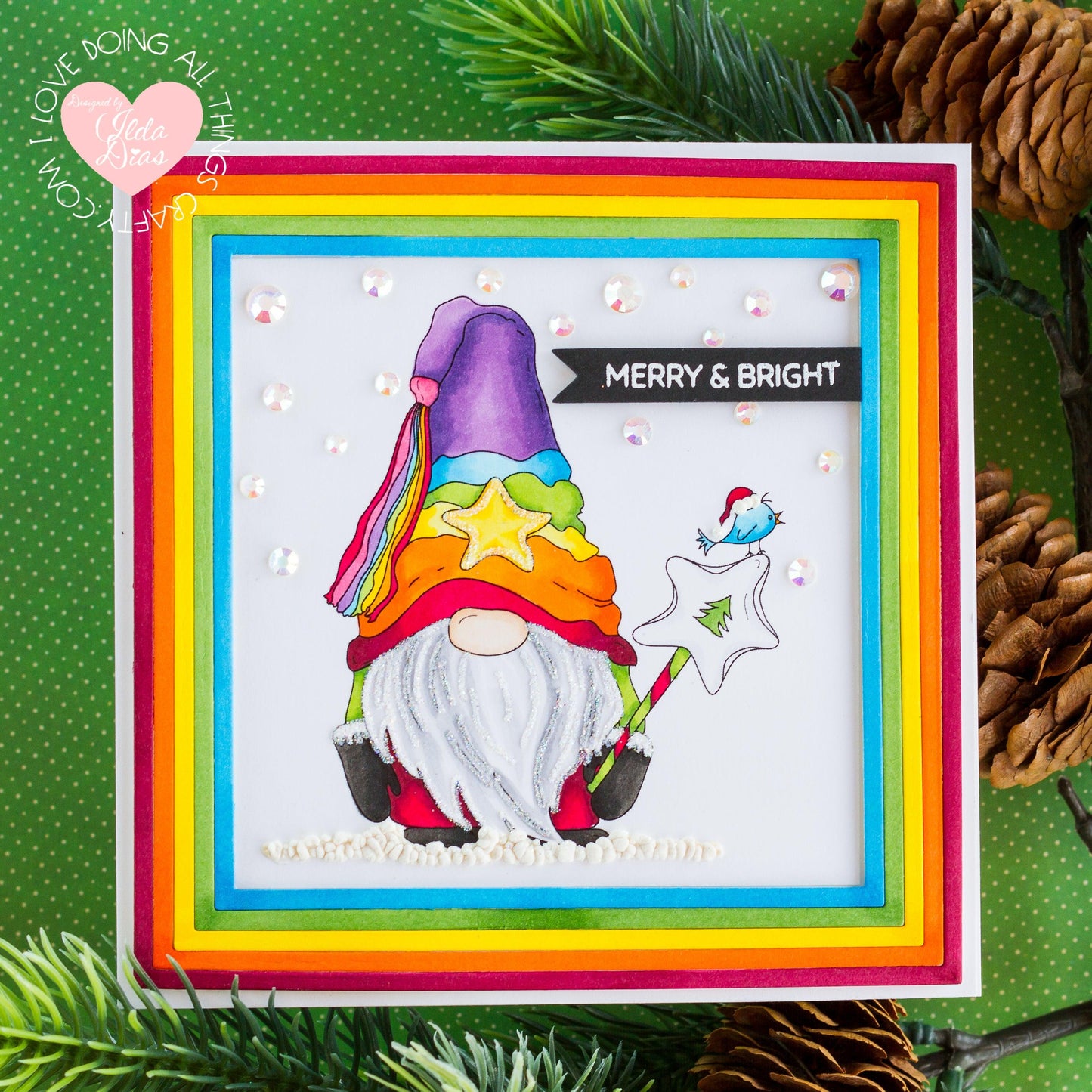 Christmas Cute Gnome Digital Stamp - alexsyberiadesigns
