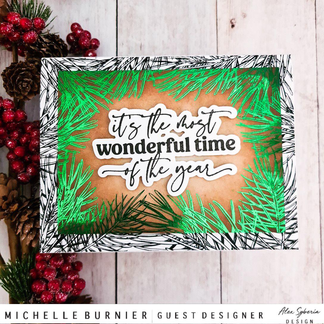 Vintage Collection - Christmas Tree Frame Digital Stamp - Alex Syberia Designs