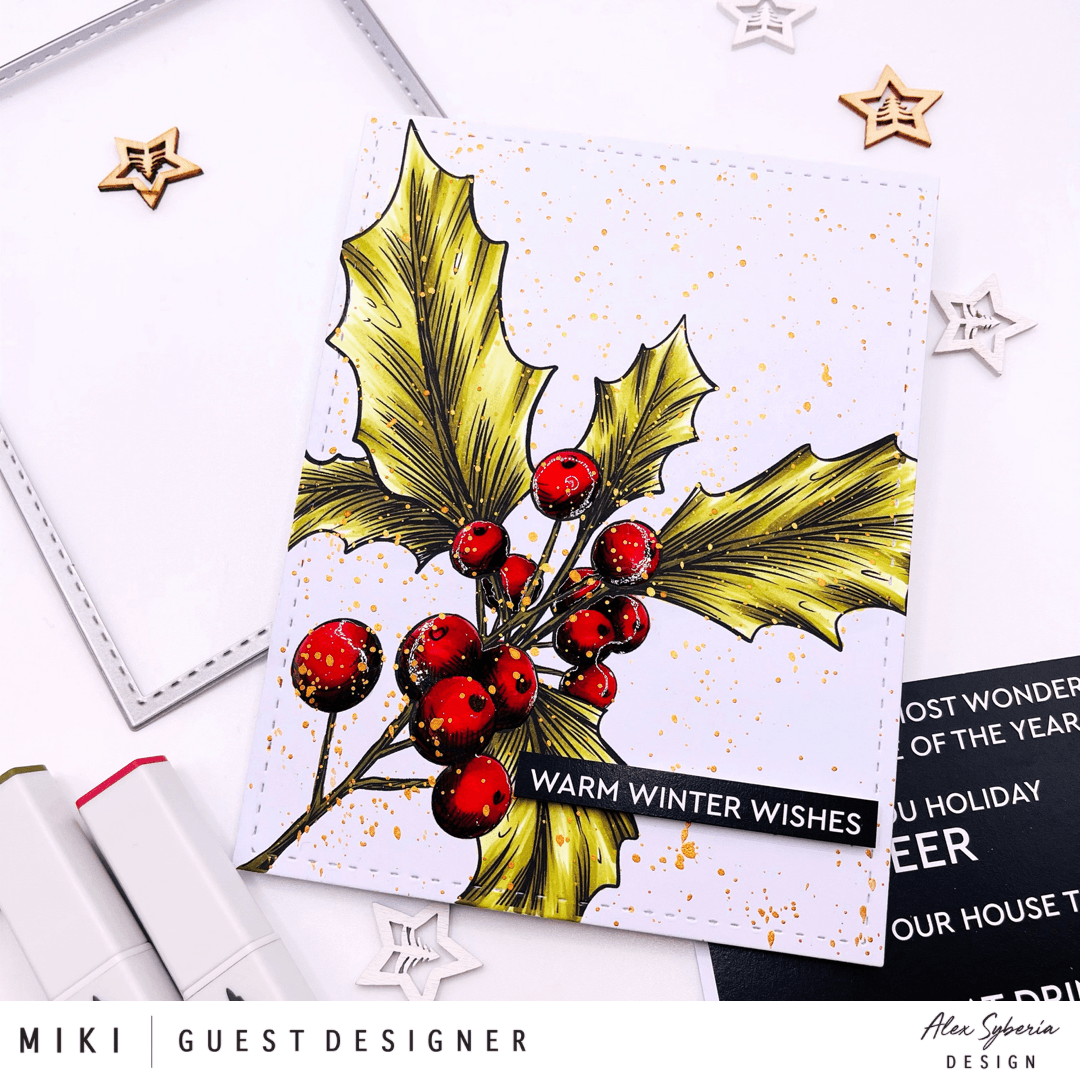 Vintage Collection - Christmas Berries Digital Stamp - Alex Syberia Designs