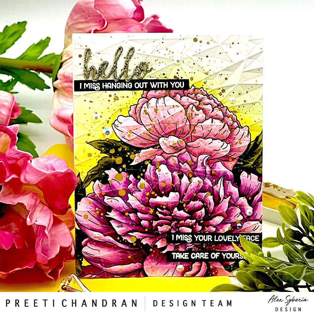 Peony Digital Stamp - Alex Syberia Designs