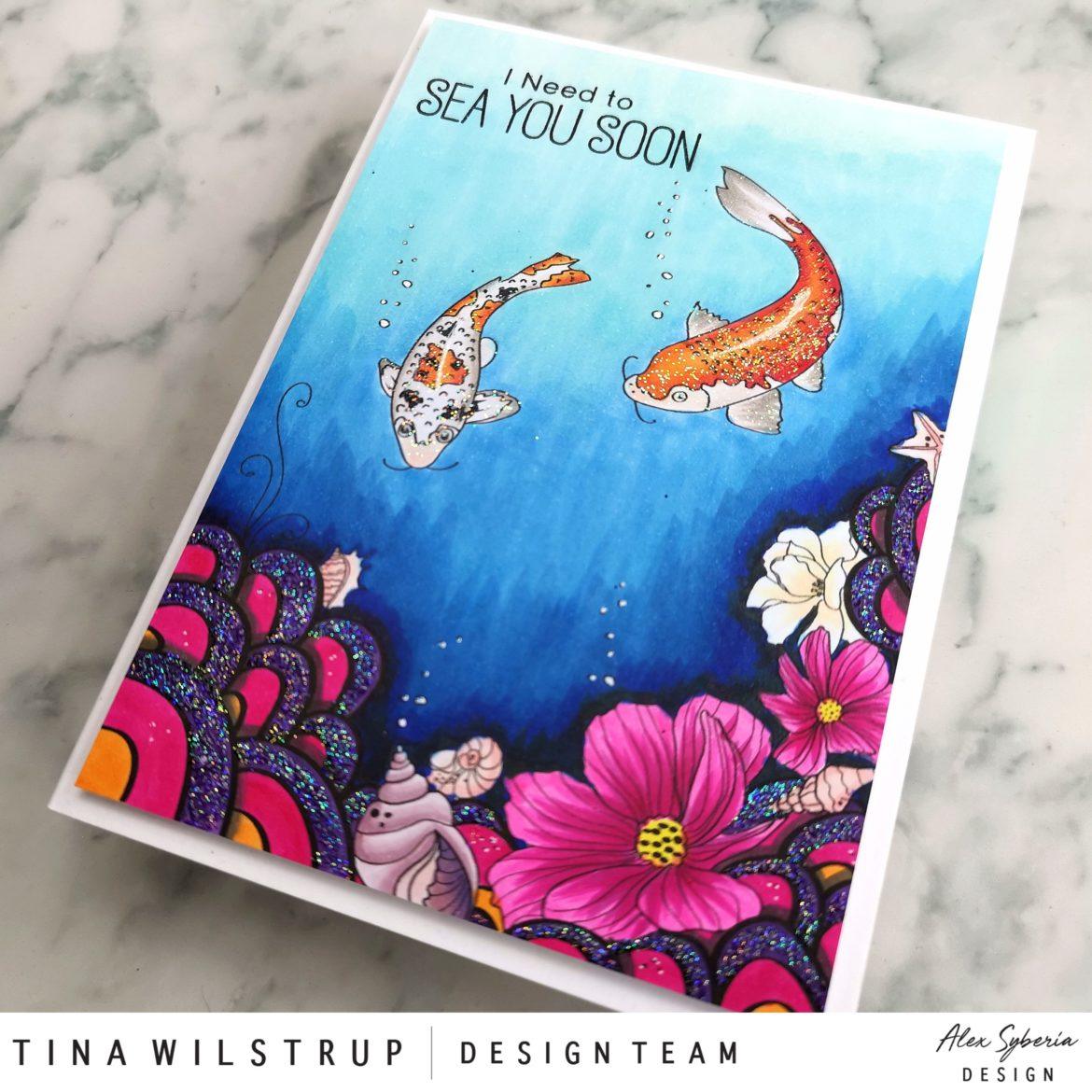 Underwater World A2 Card Panel Digital Stamp - Alex Syberia Designs