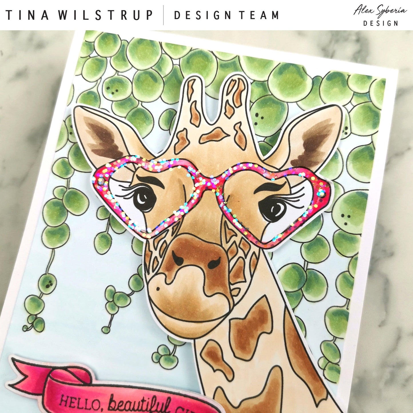 Love U Giraffe Digital Stamp - Alex Syberia Designs