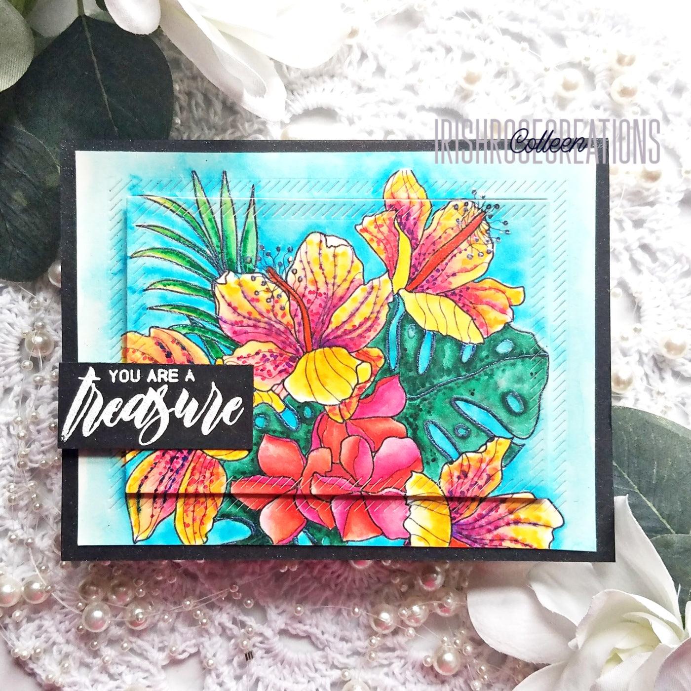 Tropical Bouquet Digital Stamp - Alex Syberia Designs