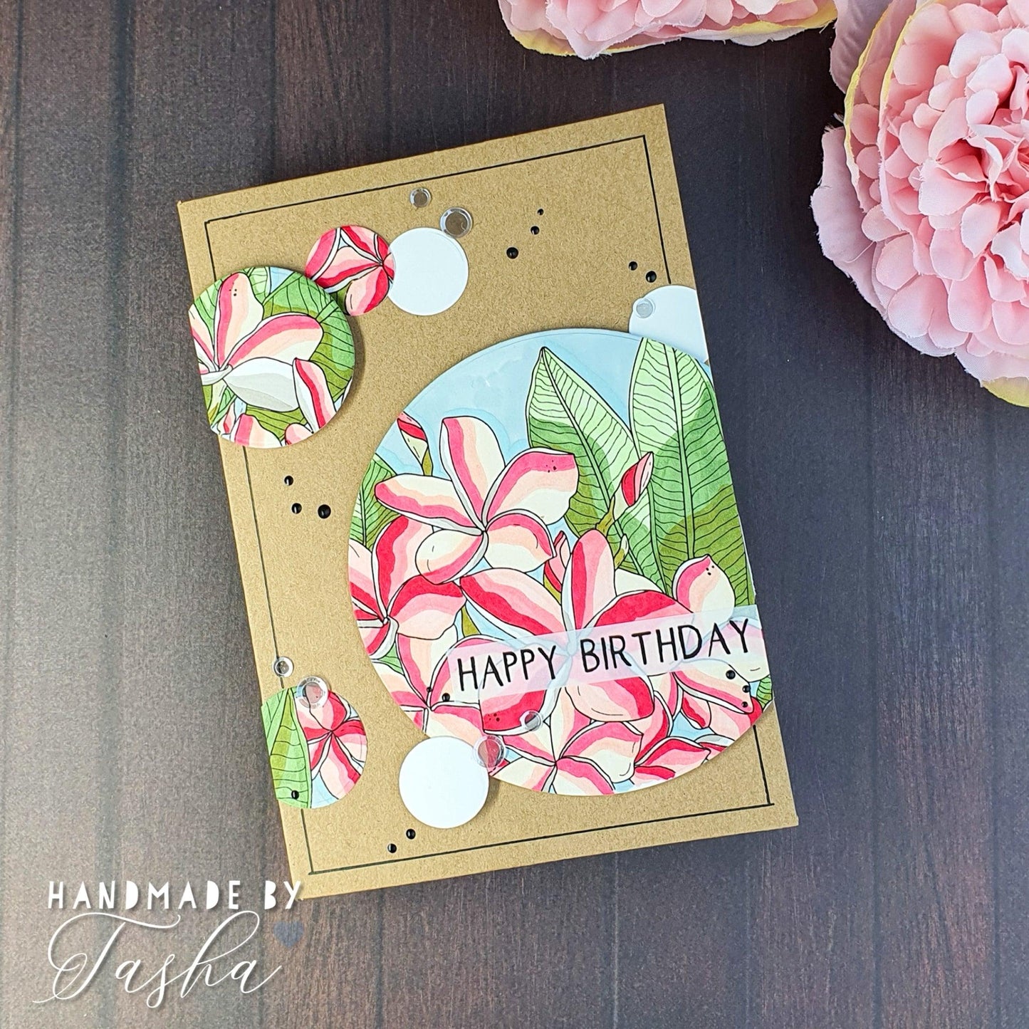 Plumeria Card Panel Digital Stamp - Alex Syberia Designs