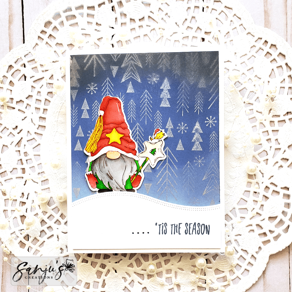Christmas Cute Gnome Digital Stamp - alexsyberiadesigns