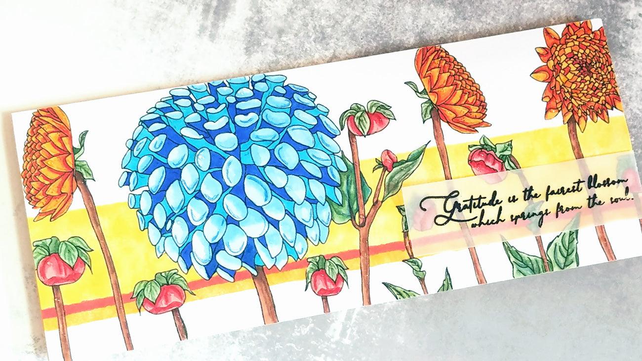 Dahila Slim Card Digital Stamp - alexsyberiadesigns