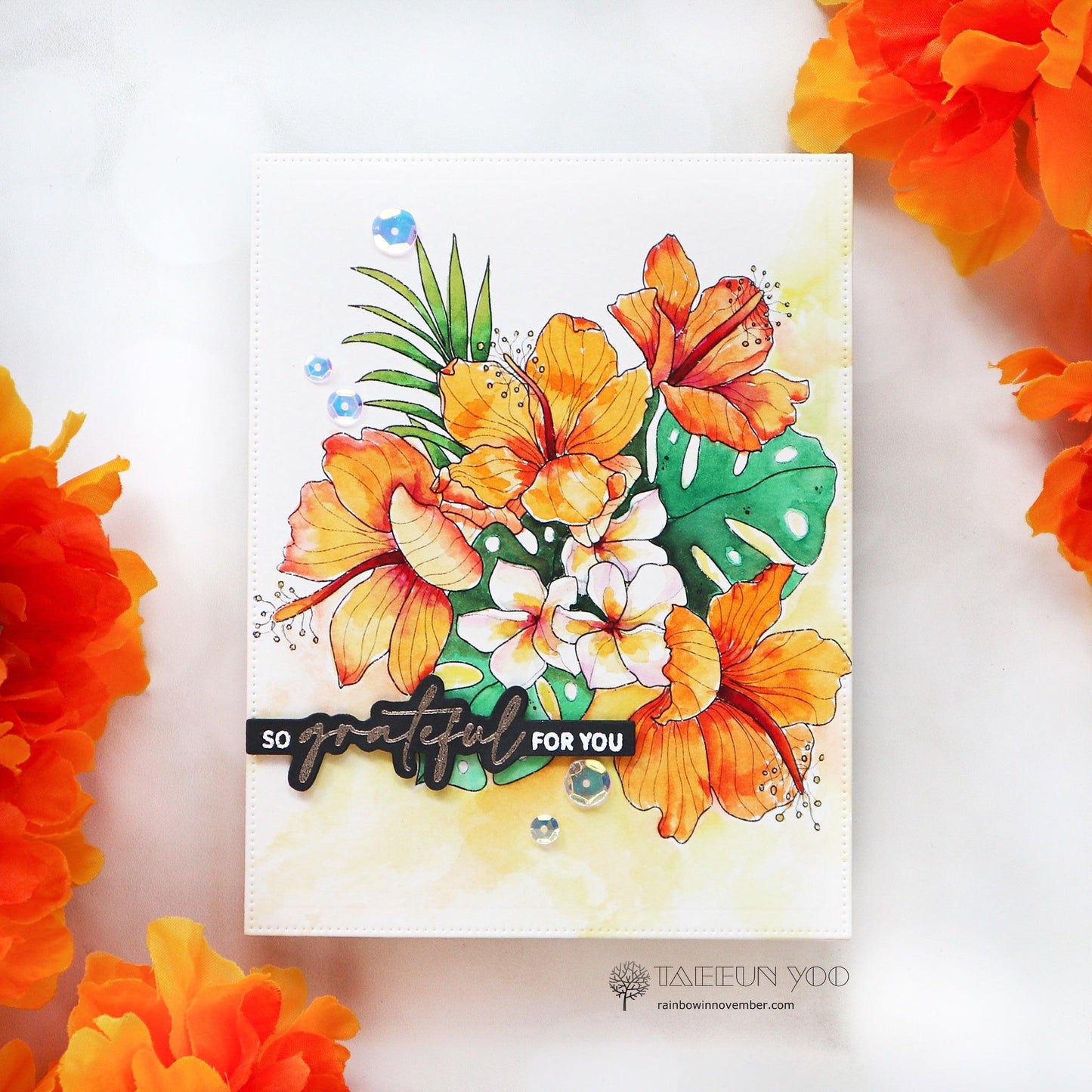 Tropical Bouquet Digital Stamp - Alex Syberia Designs