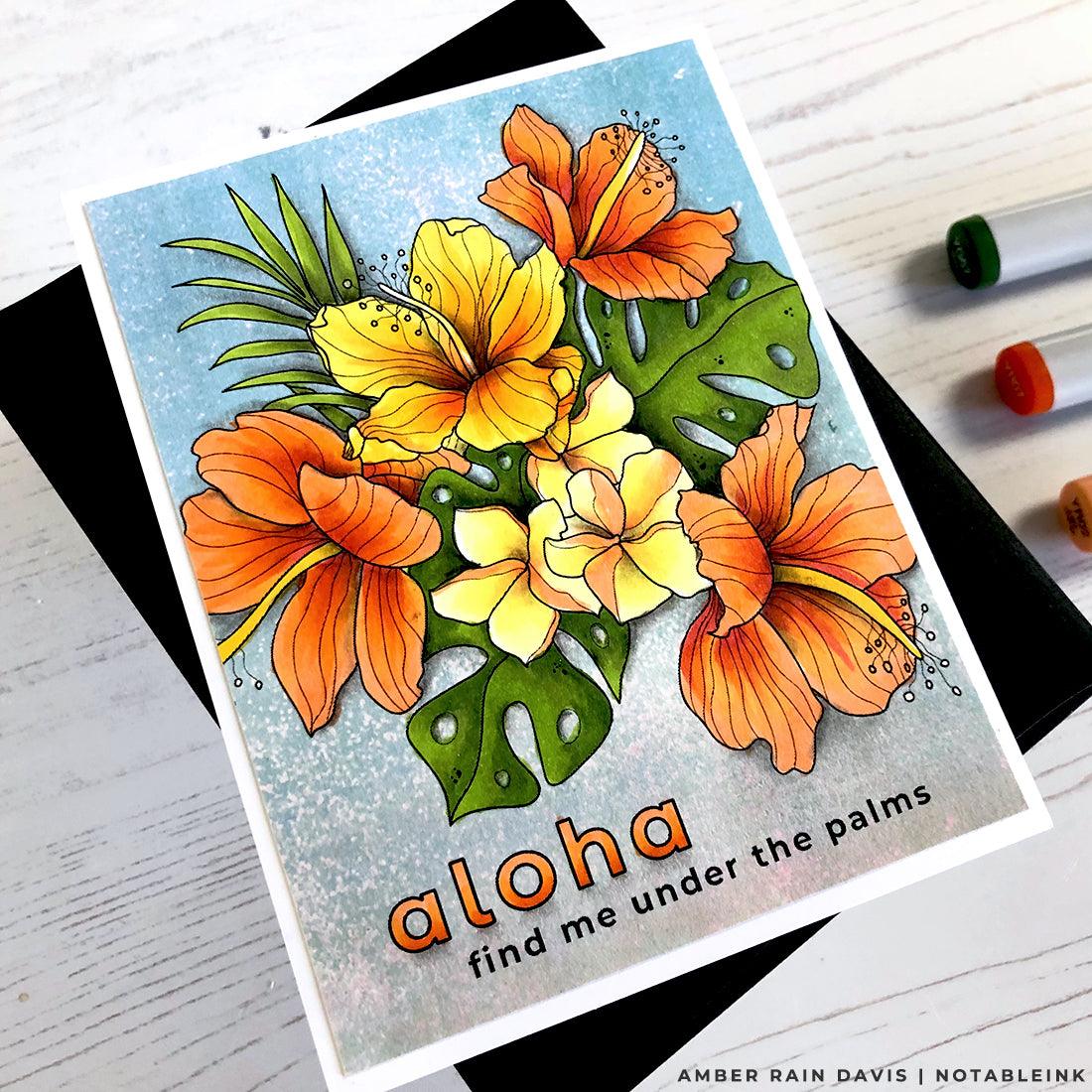 Tropical Bouquet Digital Stamp - Alex Syberia Designs