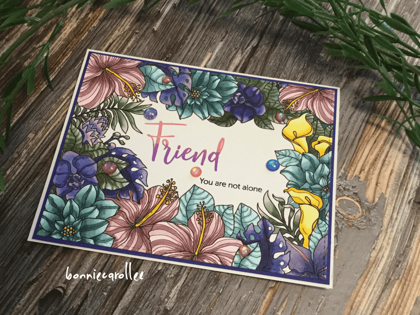 Tropical Frame Card Panel Digital Stamp - Alex Syberia Designs