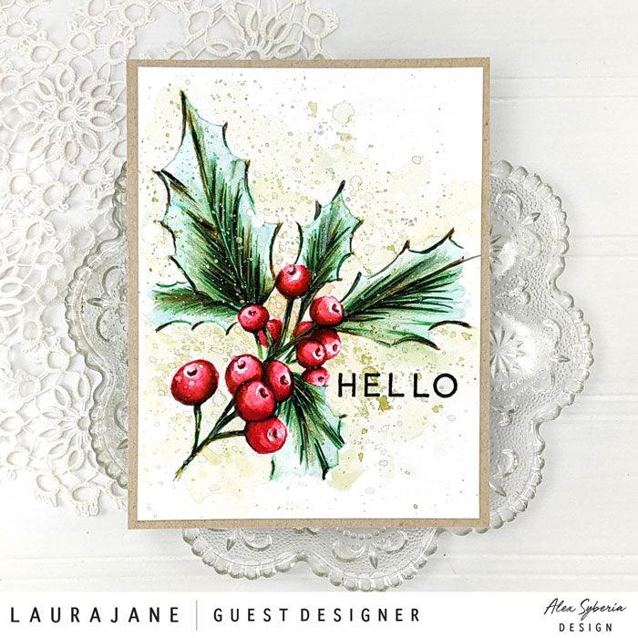 Vintage Collection - Christmas Berries Digital Stamp - Alex Syberia Designs