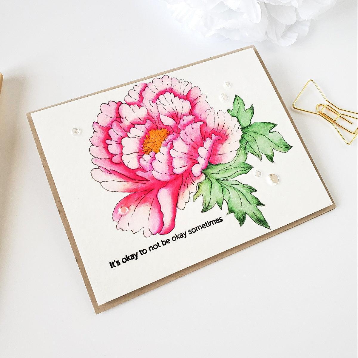 Chinese Peony Digital Stamp - alexsyberiadesigns