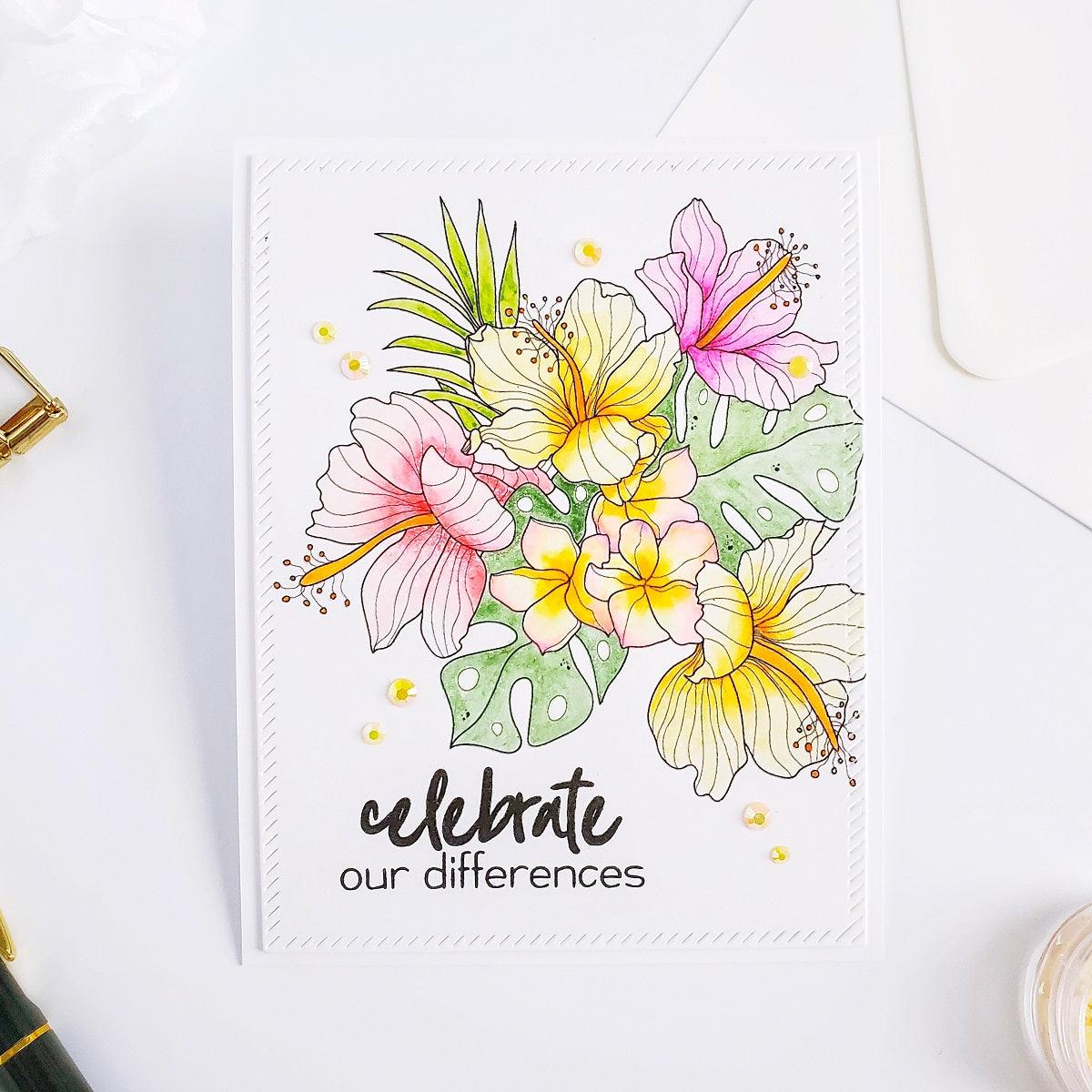 Tropical Bouquet Digital Stamp - Alex Syberia Designs