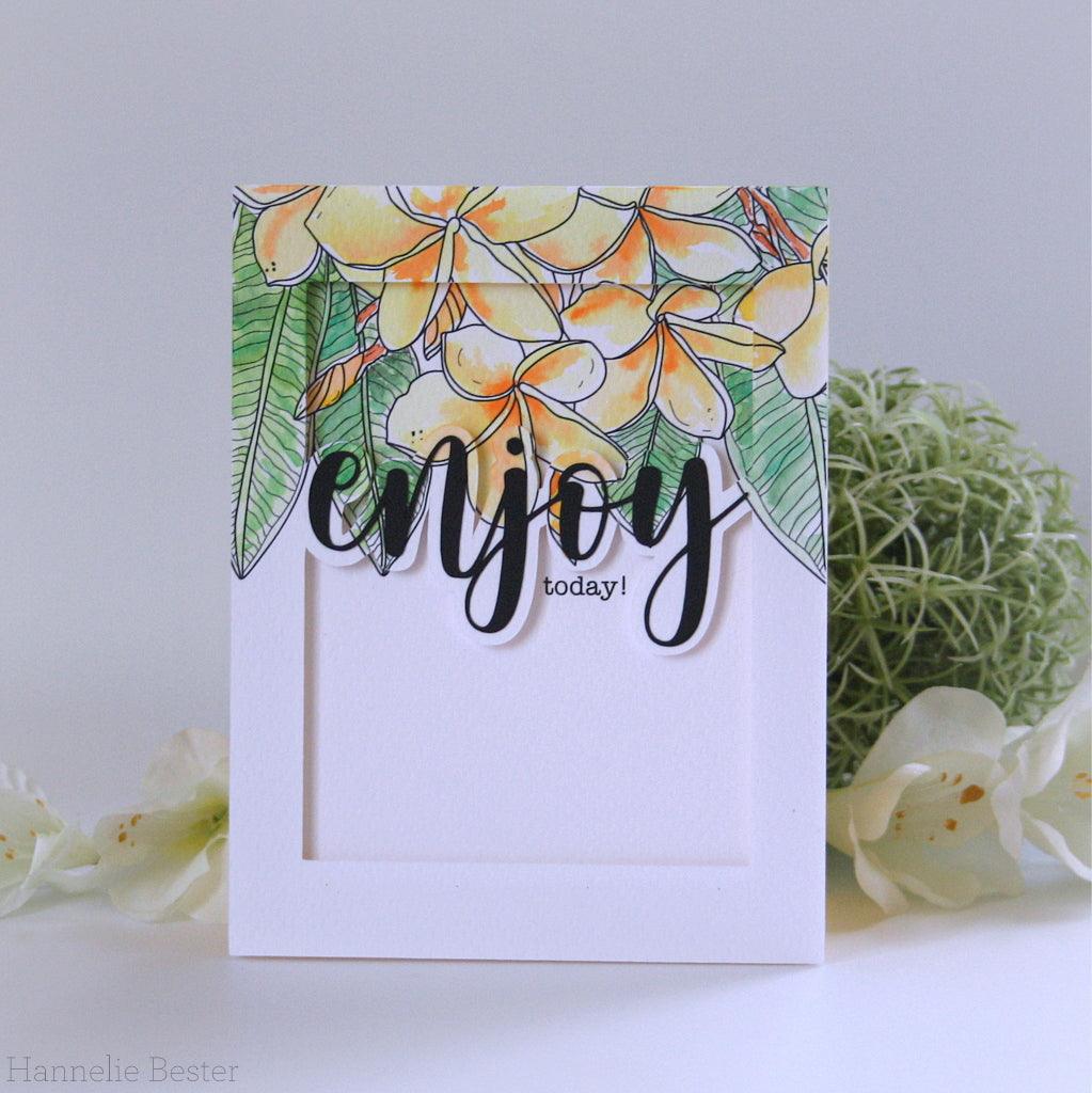 Plumeria Card Panel Digital Stamp - Alex Syberia Designs