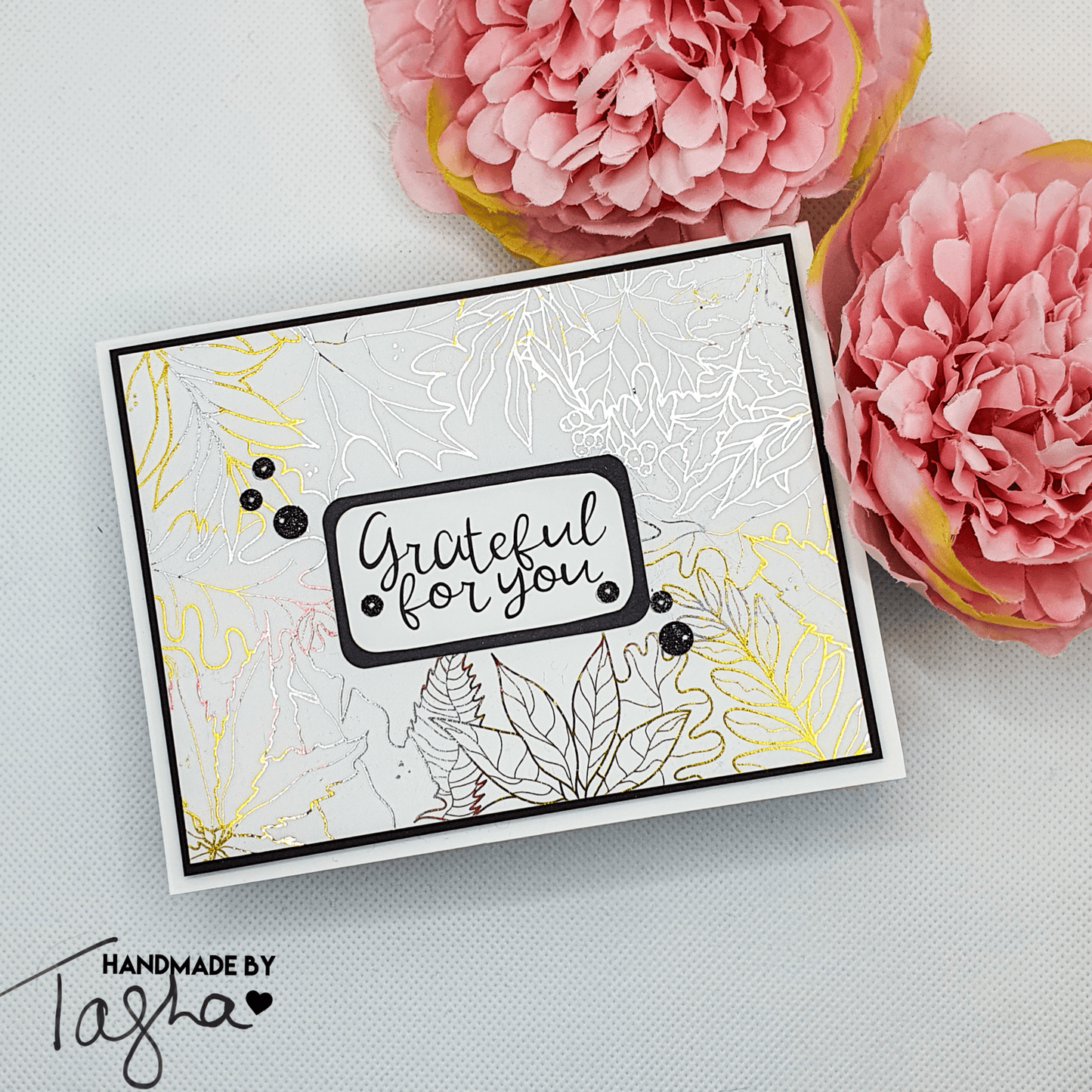 Autumn Leaves Frame Card Panel Digital Stamp - alexsyberiadesigns