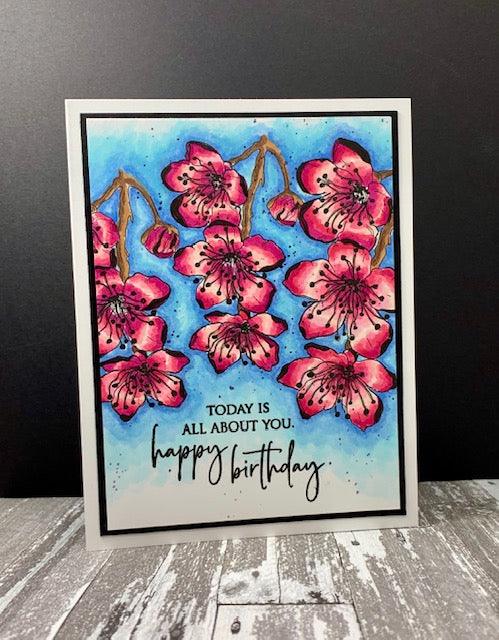 Almond Blossoms Digital Stamp - alexsyberiadesigns