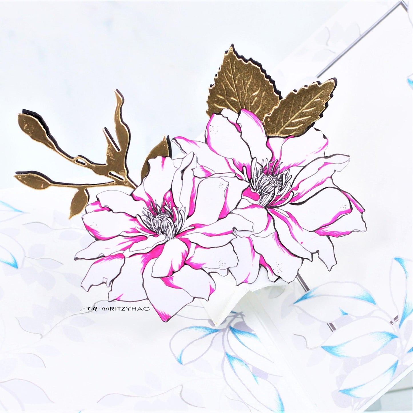 Beautiful Clematis Digi Stamp - alexsyberiadesigns