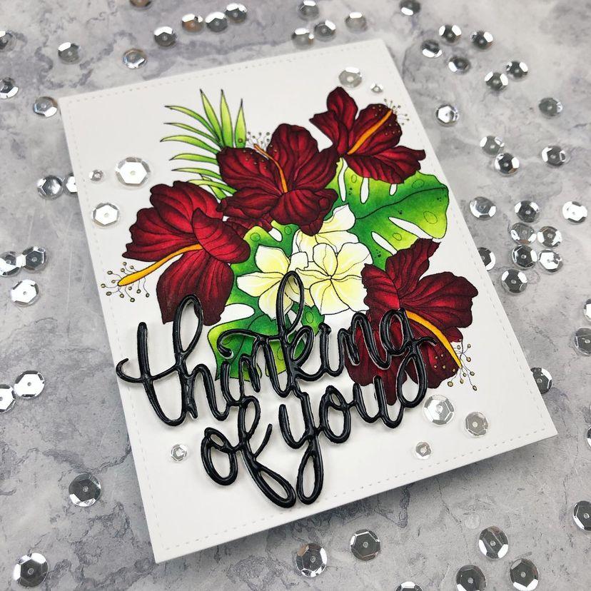 Tropical Bouquet Digital Stamp - Alex Syberia Designs