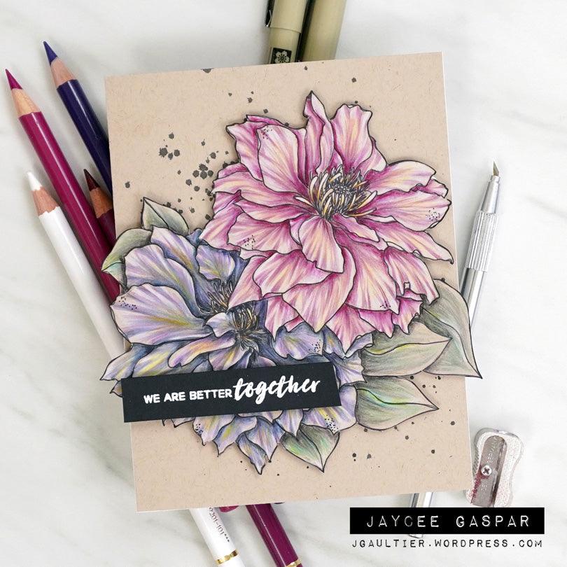 Beautiful Clematis Digi Stamp - alexsyberiadesigns