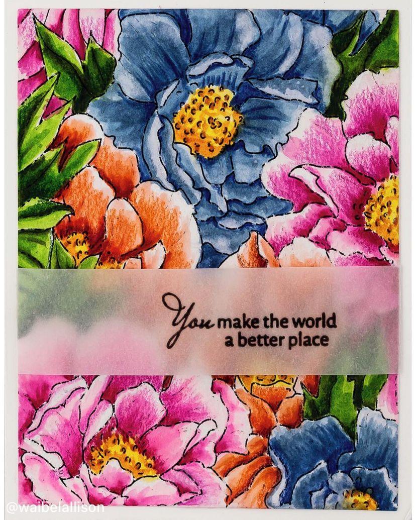 Flower Garden Digi A2 Card Panel Stamp - Alex Syberia Designs