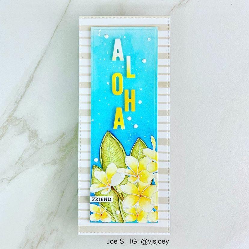 Plumeria Card Panel Digital Stamp - Alex Syberia Designs