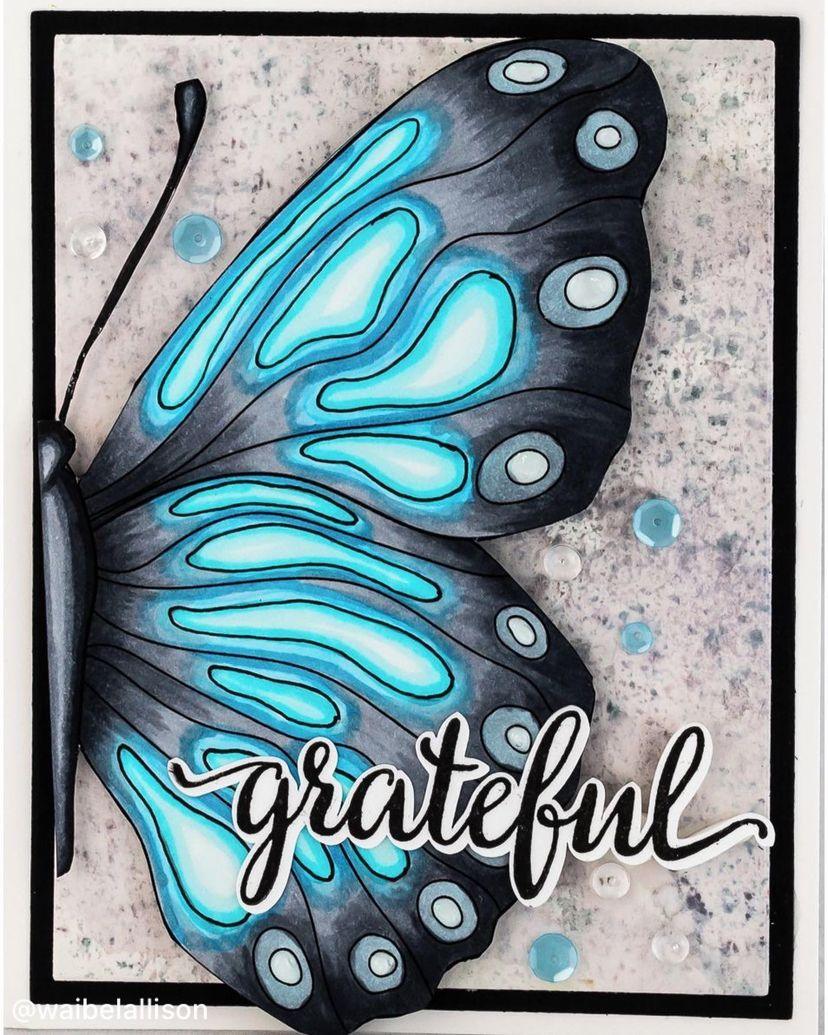 Pretty Butterfly Digital Stamp - Alex Syberia Designs