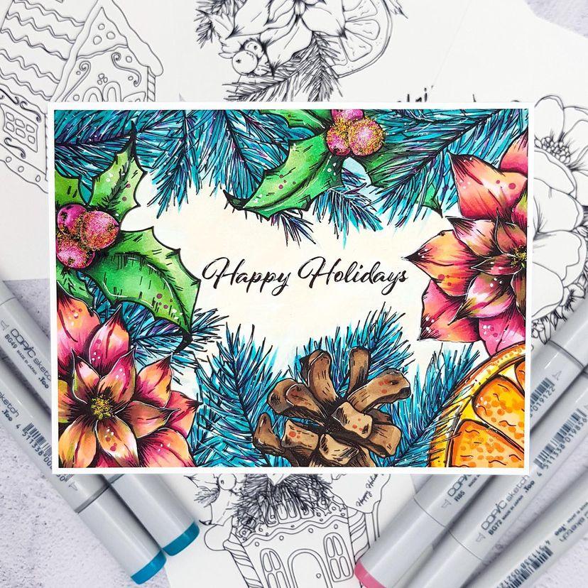 Christmas Frame Digital Stamp - alexsyberiadesigns