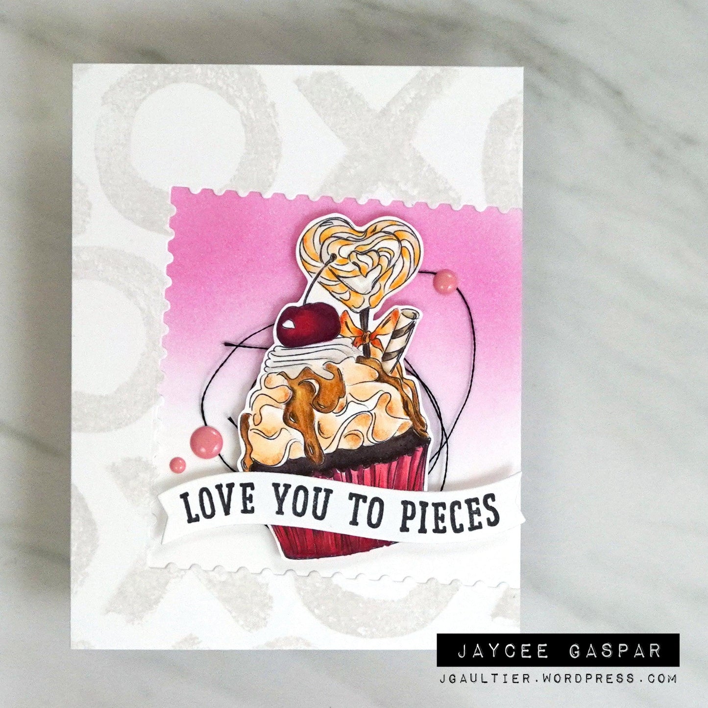 Sweet Love Cupcake Digital Stamp - Alex Syberia Designs