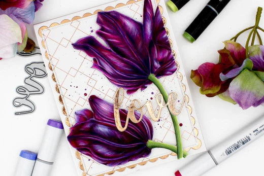 Tulip Close-up Digital Stamp | Copic Coloring