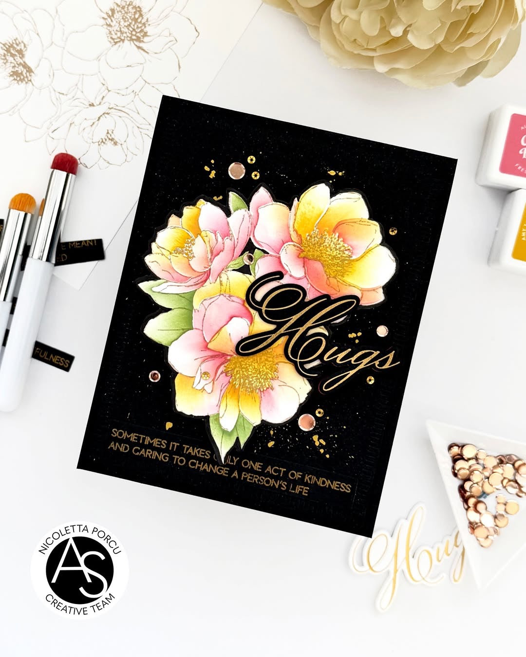 Hugs in Bloom Press/HotFoil Plate/Die Set & Stencil Set Bundle