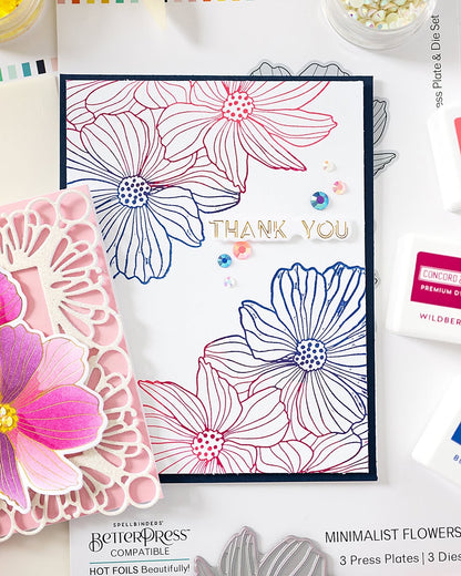 Minimalist Flowers Press Plate & Die Set & Stencil Bundle