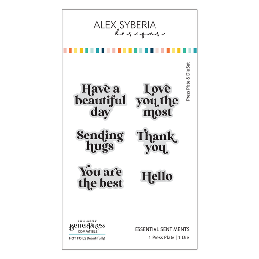 Essential Sentiments Press Plate & Die Set