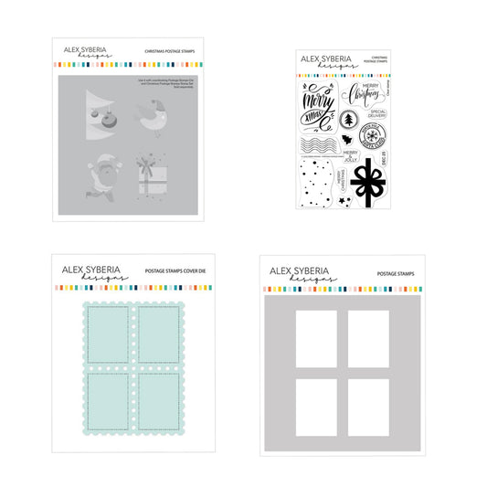 Christmas Postage Stamp/Die/Stencil Bundle