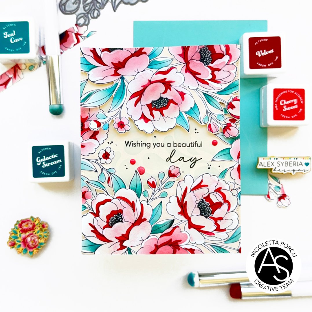 Lush Peony Bouquet Press+Foil Plate