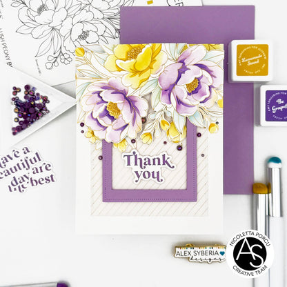 Lush Peony Bouquet Press+Foil Plate