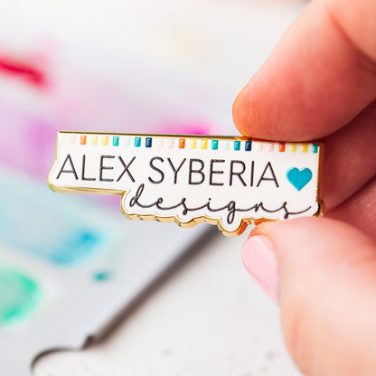 Logo Alex-syberia-designs-enamel pin logo brand logo colorful colourful collection of pins