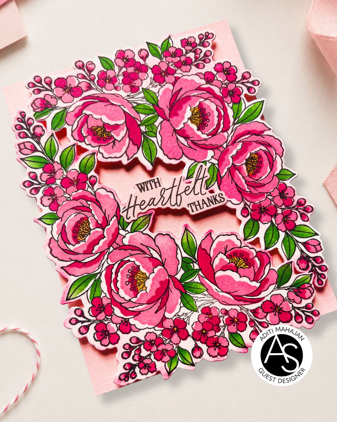 Peony Corners Stamp, Die & Stencil Bundle