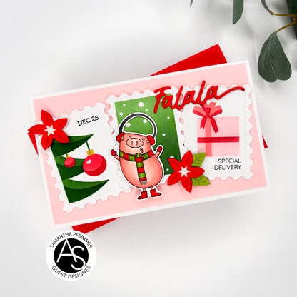 Christmas Postage Stamps Stencil Set