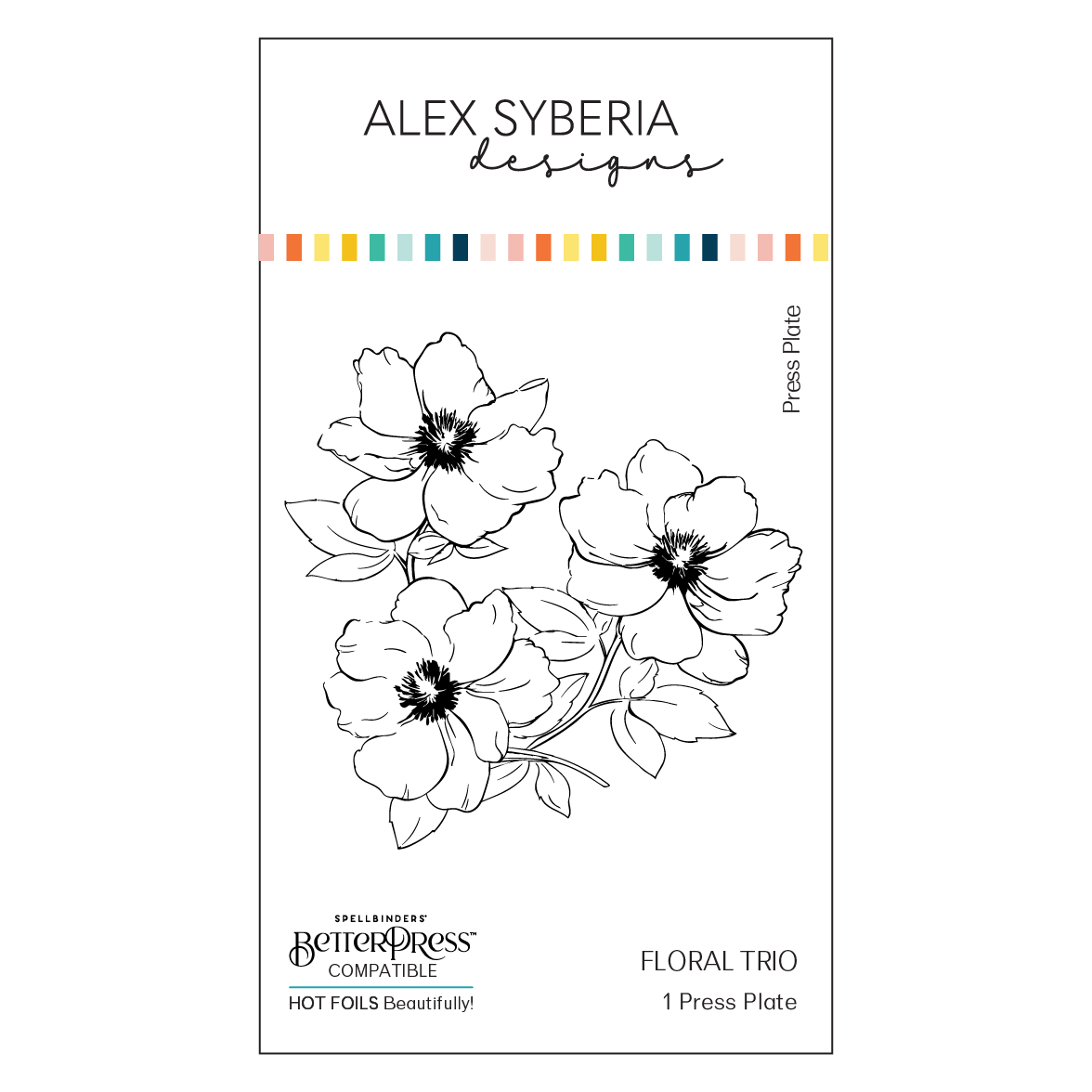 Floral Trio Press+Hot foil Plate