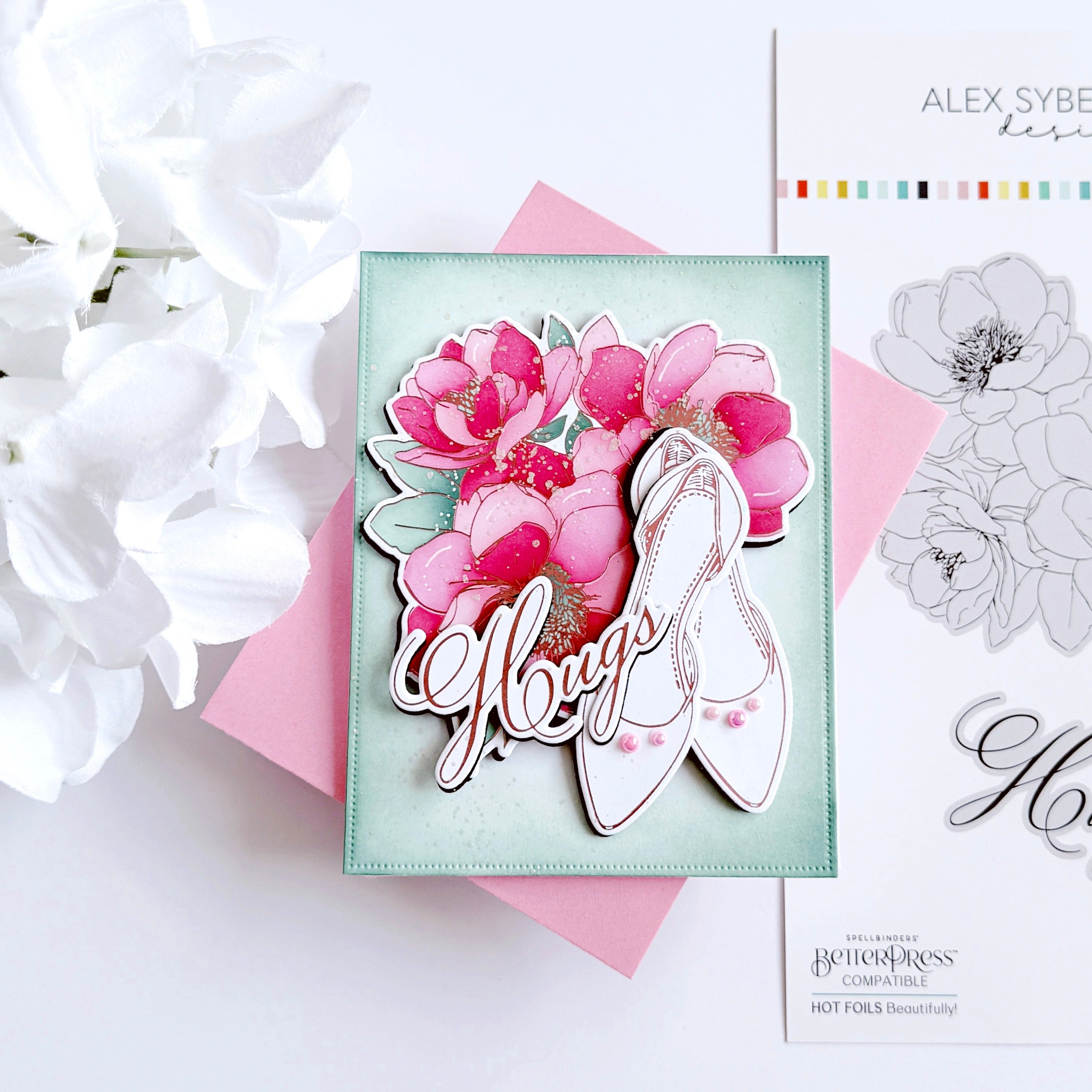 Hugs in Bloom Press/HotFoil Plate/Die Set & Stencil Set Bundle