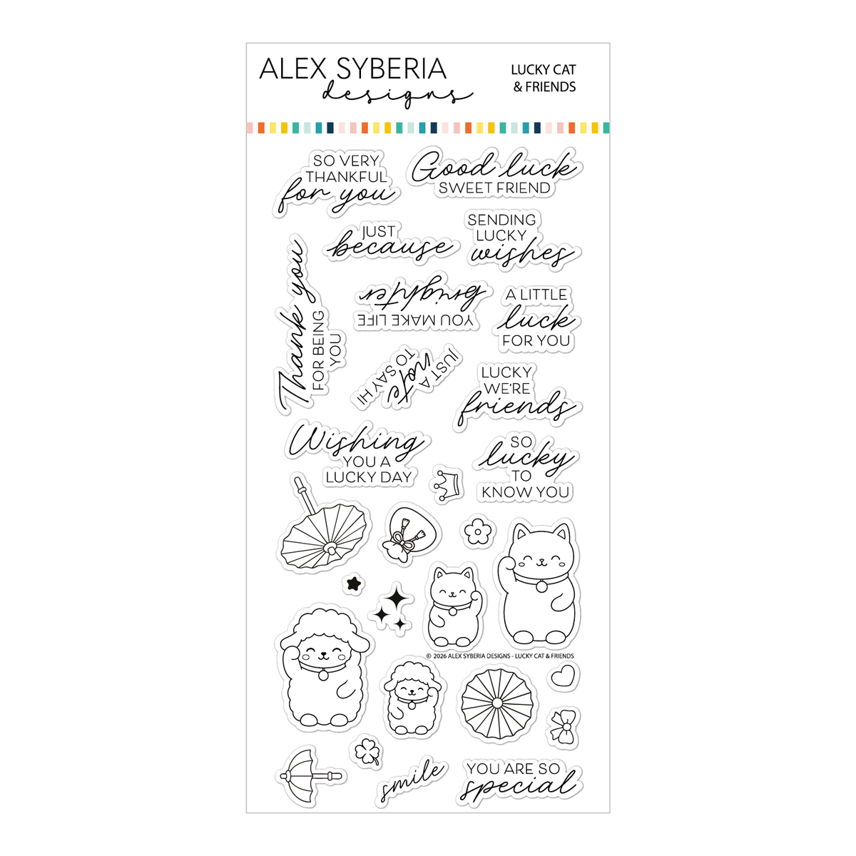 Lucky Cat & Friends Stamp Set
