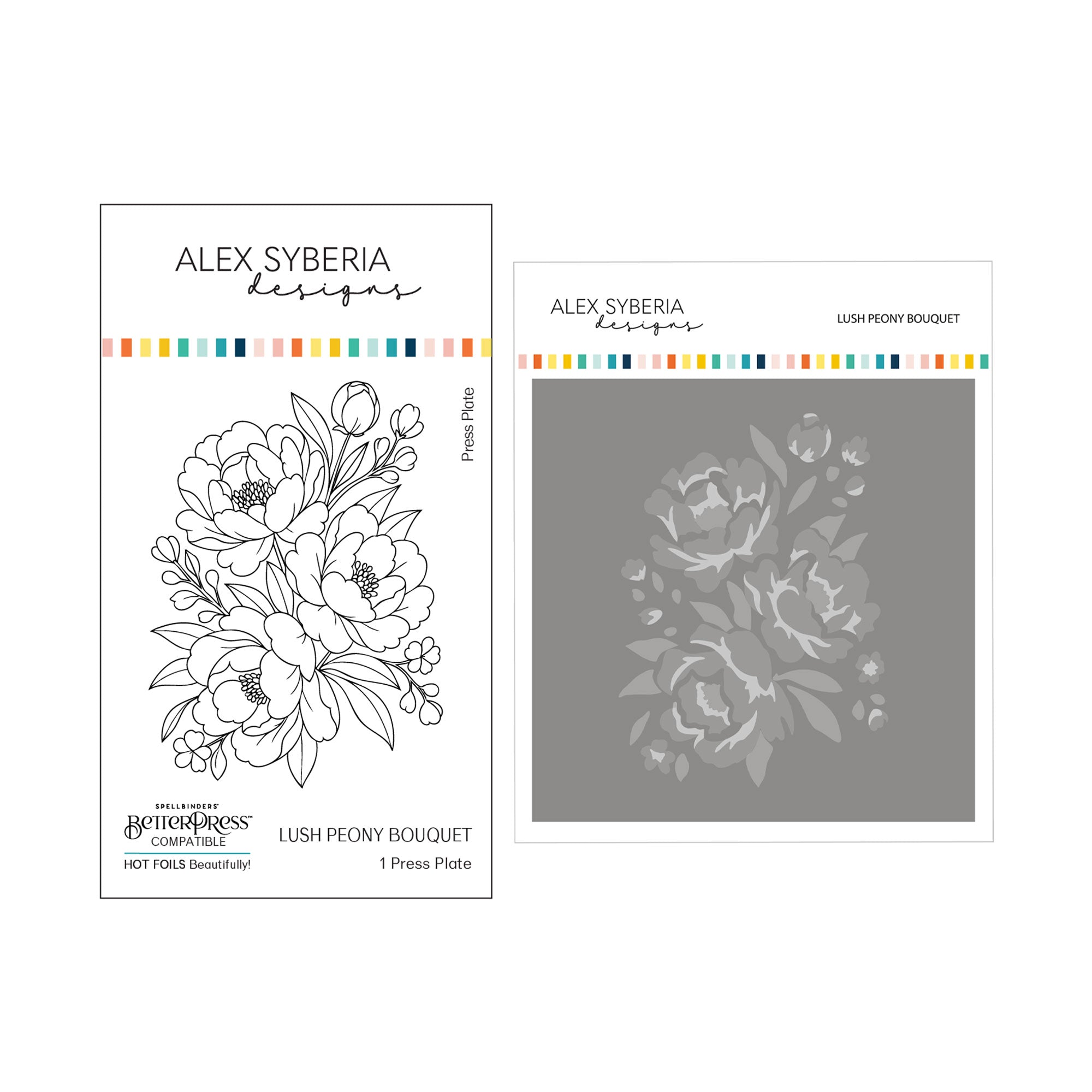 Lush Peony Bouquet Press + Hot Foil Plate & Stencil Bundle – Alex