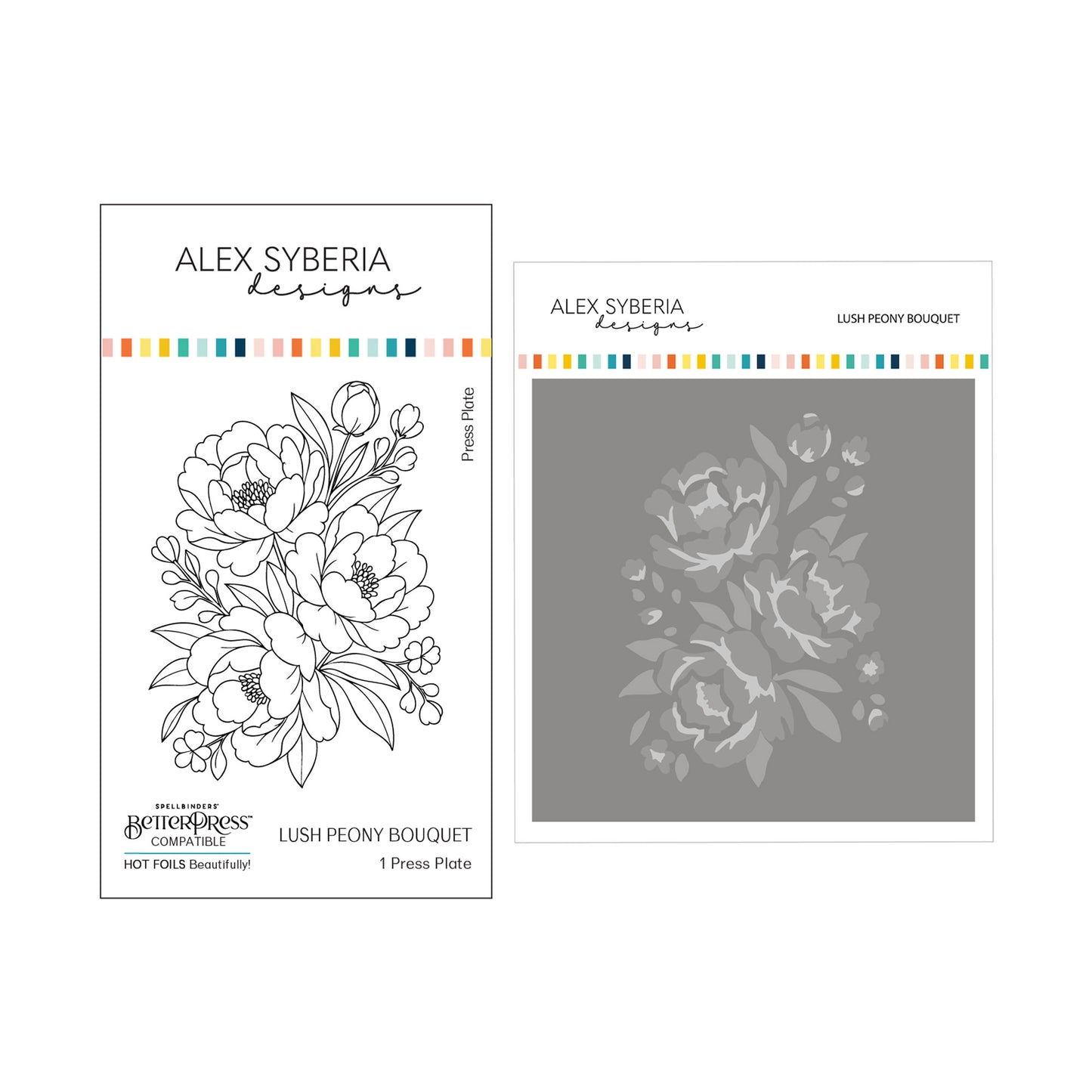 Lush Peony Bouquet Press + Hot Foil Plate & Stencil Bundle