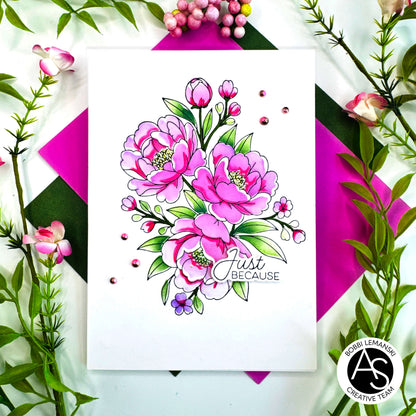 Lush Peony Bouquet Press + Hot Foil Plate & Stencil Bundle