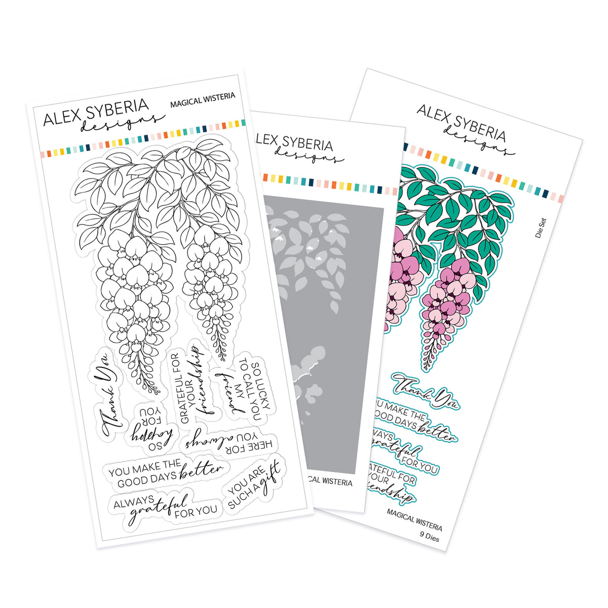 Magical Wisteria Stamp, Die & Stencil Bundle