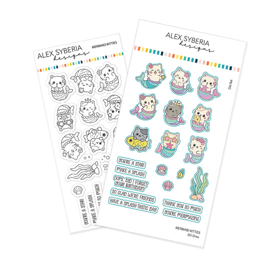 Mermaid Kitties Stamp & Die Bundle