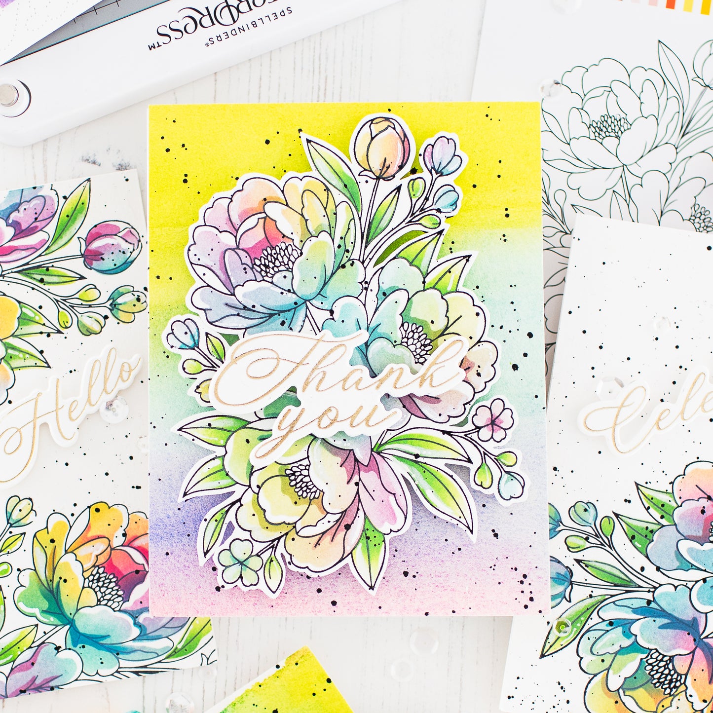 Lush Peony Bouquet Press + Hot Foil Plate & Stencil Bundle
